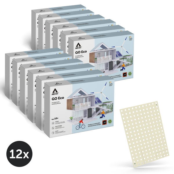 Bundle kit of 12 Arckit GO Eco Model House Kits & Building Plates