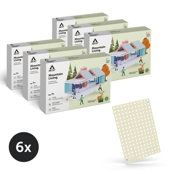 Bundle kit of 6 Arckit Mountain Living Architectural Model House Kits & Building Plates